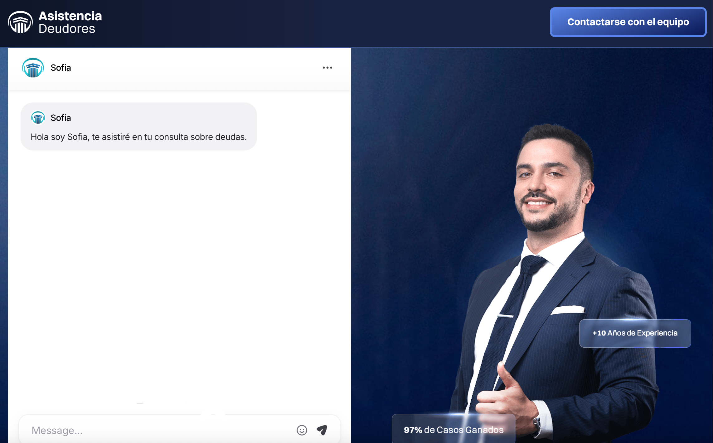 Asistencia Deudores — referencia visual
